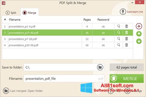 Skärmdump PDF Split and Merge för Windows 8.1