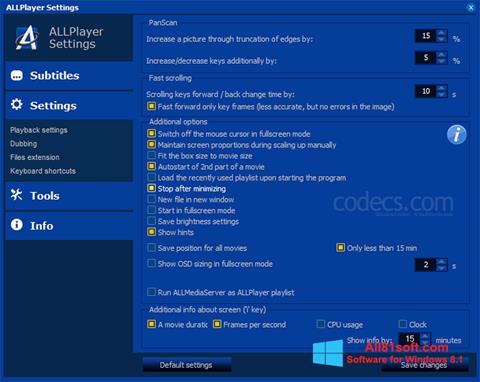 Skärmdump ALLPlayer för Windows 8.1