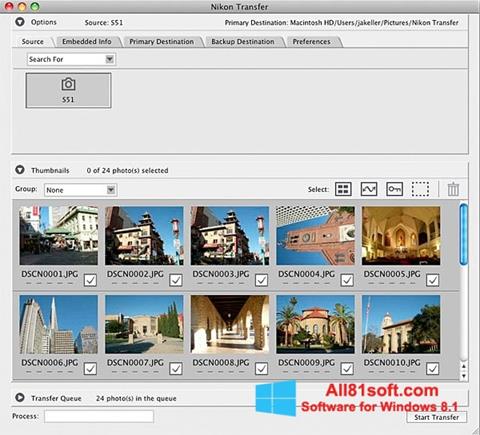 Skärmdump Nikon Transfer för Windows 8.1