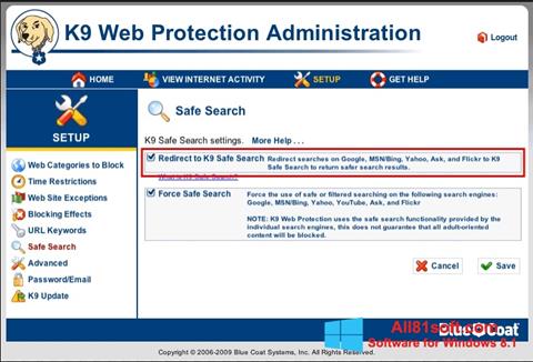 Skärmdump K9 Web Protection för Windows 8.1