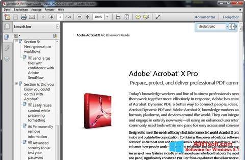 Skärmdump Adobe Reader för Windows 8.1