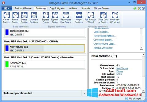 Skärmdump Paragon Hard Disk Manager för Windows 8.1