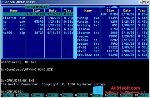 Skärmdump Norton Commander för Windows 8.1