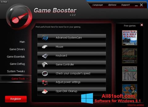Skärmdump Game Booster för Windows 8.1