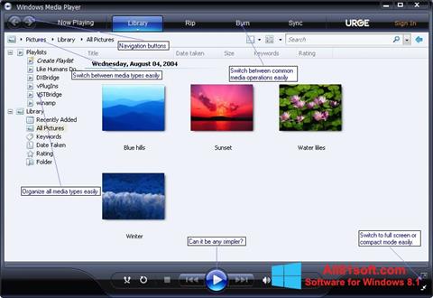 Skärmdump Media Player för Windows 8.1