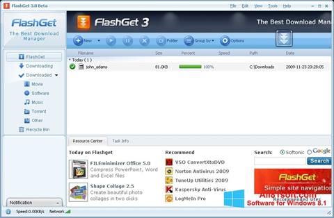 Skärmdump FlashGet för Windows 8.1