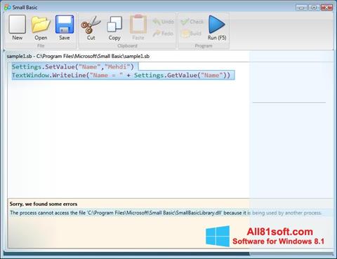 Skärmdump Small Basic för Windows 8.1