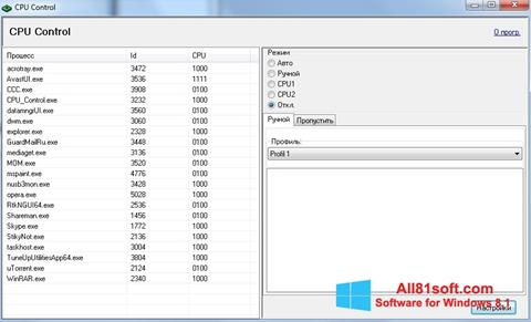 Skärmdump CPU-Control för Windows 8.1