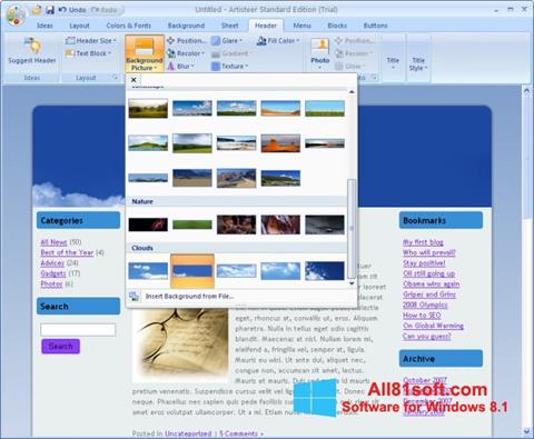 Skärmdump Artisteer för Windows 8.1