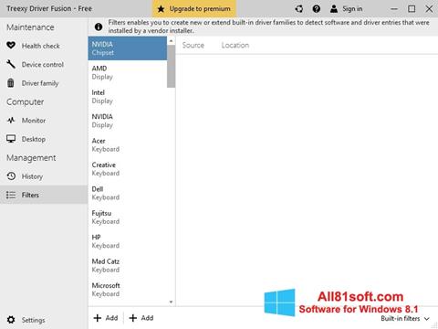 Skärmdump Driver Fusion för Windows 8.1