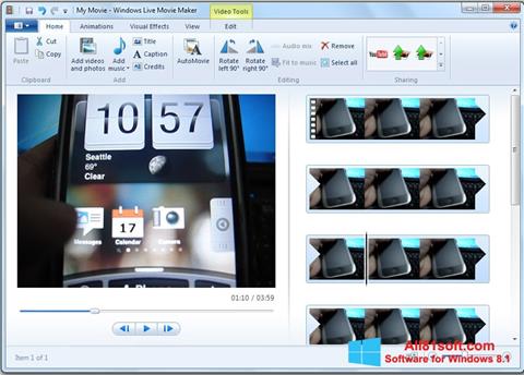 Skärmdump Windows Live Movie Maker för Windows 8.1