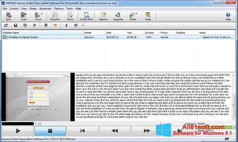Skärmdump Express Scribe för Windows 8.1