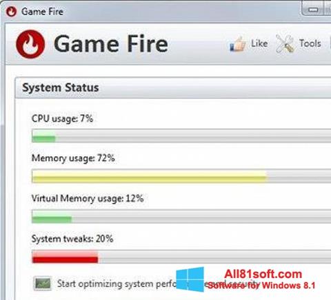 Skärmdump Game Fire för Windows 8.1