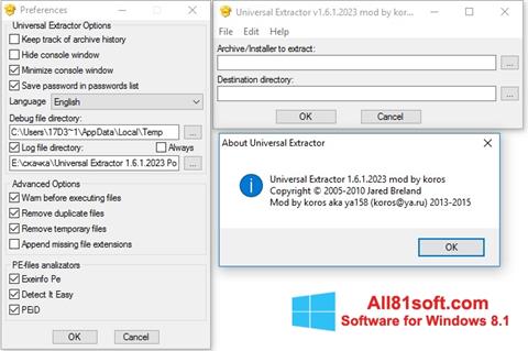 Skärmdump Universal Extractor för Windows 8.1