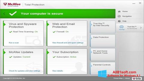 Skärmdump McAfee Total Protection för Windows 8.1