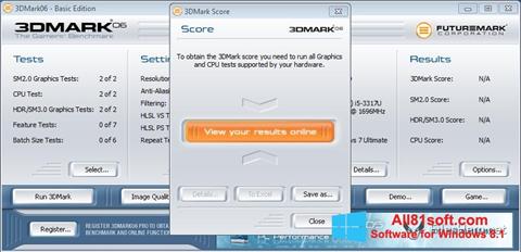 Skärmdump 3DMark06 för Windows 8.1