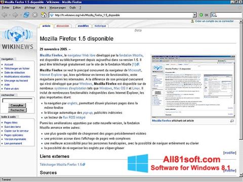 Skärmdump Mozilla Firefox för Windows 8.1