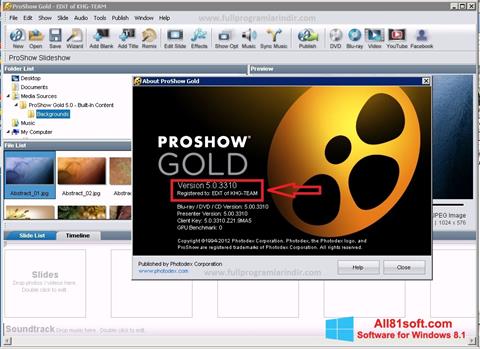 Skärmdump ProShow Gold för Windows 8.1