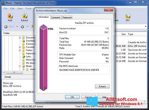 Skärmdump HaoZip för Windows 8.1