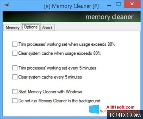 Skärmdump Memory Cleaner för Windows 8.1