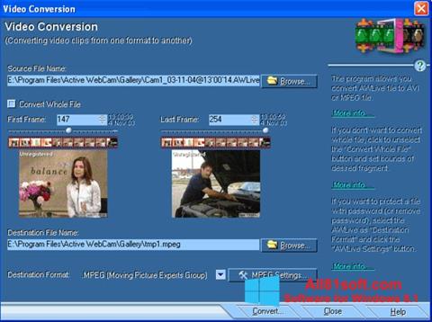 Skärmdump Active WebCam för Windows 8.1