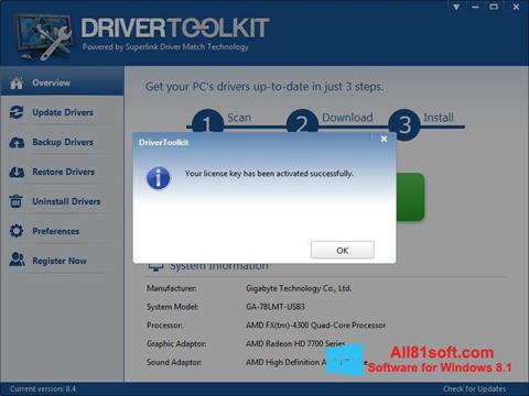 Skärmdump Driver Toolkit för Windows 8.1