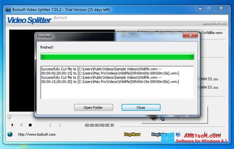 Skärmdump Boilsoft Video Splitter för Windows 8.1