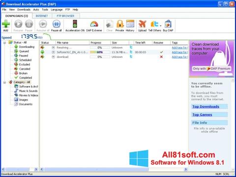 Skärmdump Download Accelerator Plus för Windows 8.1