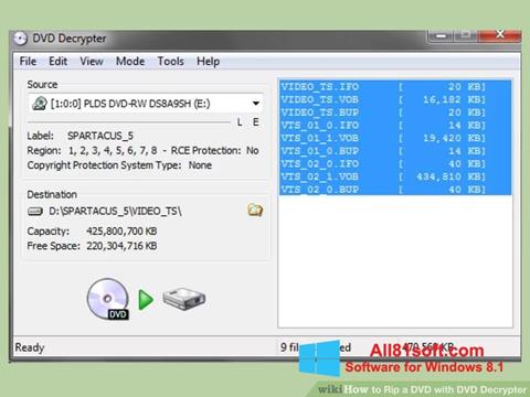 Skärmdump DVD Decrypter för Windows 8.1