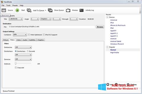 Skärmdump HandBrake för Windows 8.1