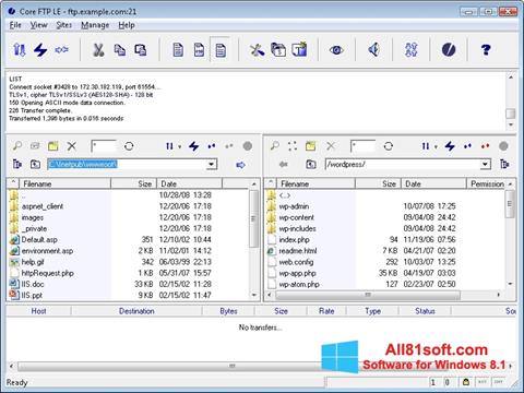 Skärmdump Core FTP för Windows 8.1