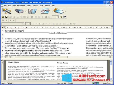 Skärmdump CuneiForm för Windows 8.1