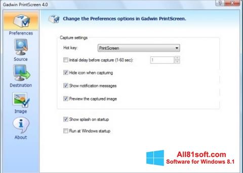 Skärmdump Gadwin PrintScreen för Windows 8.1