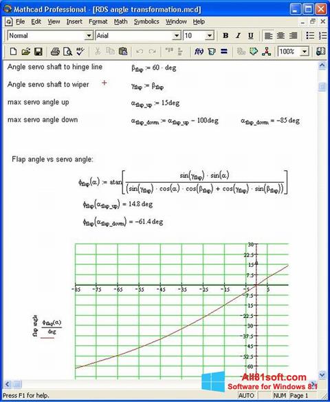 Skärmdump MathCAD för Windows 8.1