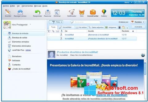 Skärmdump IncrediMail för Windows 8.1