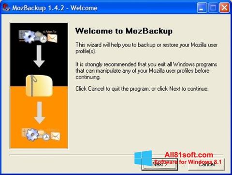 Skärmdump MozBackup för Windows 8.1