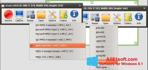 Skärmdump oCam Screen Recorder för Windows 8.1