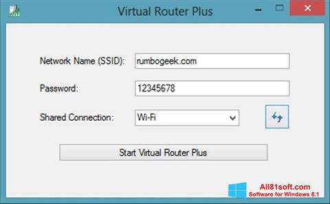 Skärmdump Virtual Router Plus för Windows 8.1