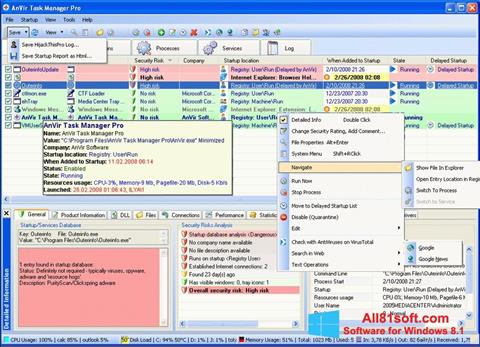 Skärmdump AnVir Task Manager för Windows 8.1