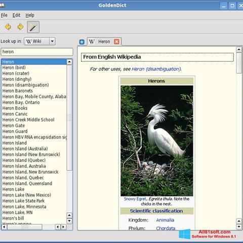 Skärmdump GoldenDict för Windows 8.1