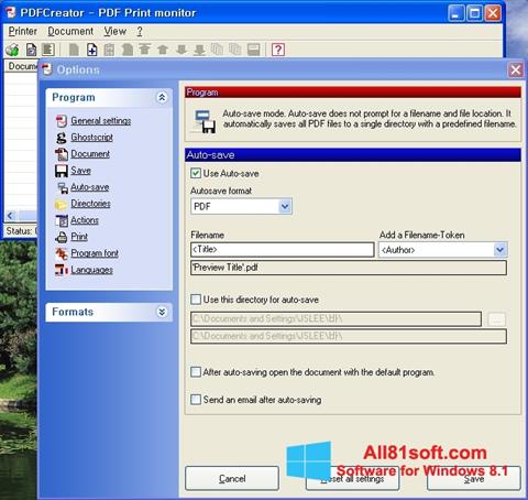 Skärmdump PDFCreator för Windows 8.1