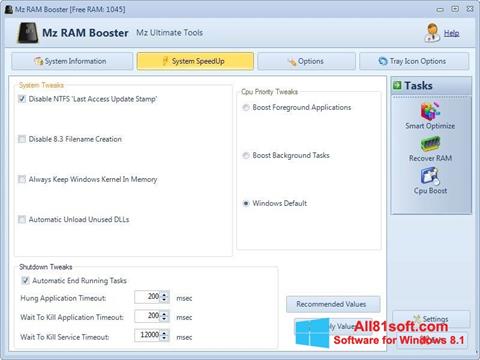 Skärmdump Mz RAM Booster för Windows 8.1