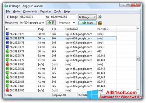 Skärmdump Angry IP Scanner för Windows 8.1