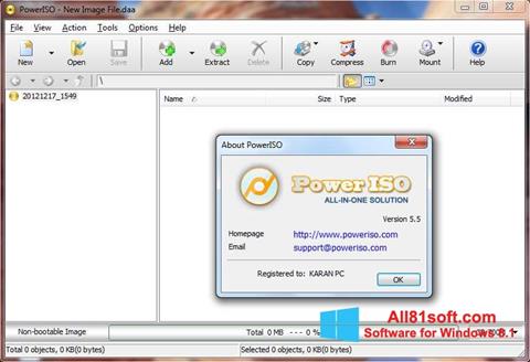 Skärmdump PowerISO för Windows 8.1