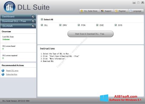 Skärmdump DLL Suite för Windows 8.1