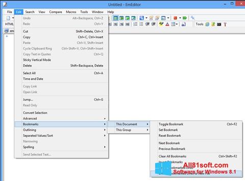 Skärmdump EmEditor för Windows 8.1