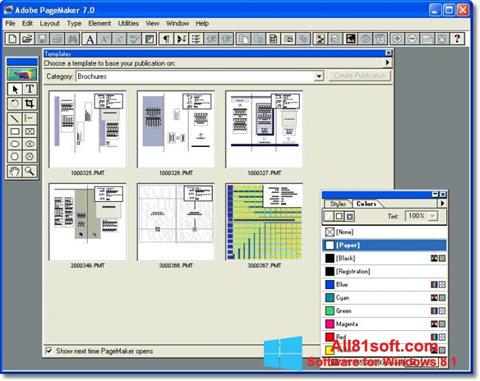 Skärmdump Adobe PageMaker för Windows 8.1