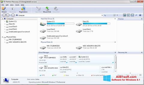 Skärmdump RS Partition Recovery för Windows 8.1