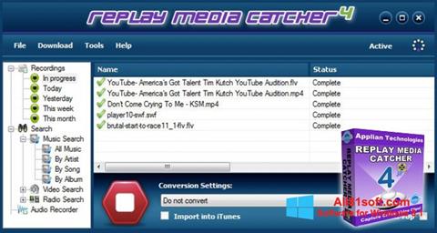 Skärmdump Replay Media Catcher för Windows 8.1