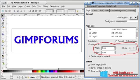 Skärmdump Inkscape för Windows 8.1